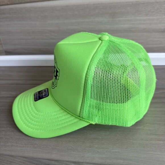 Reef Surf Sandals Otto Snapback Trucker Hat Cap Adjustable Foam Front Neon Green - Picture 4 of 9
